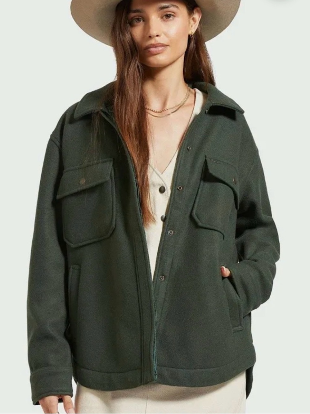 Brixton Forest Green Utility Overshirt Jacket